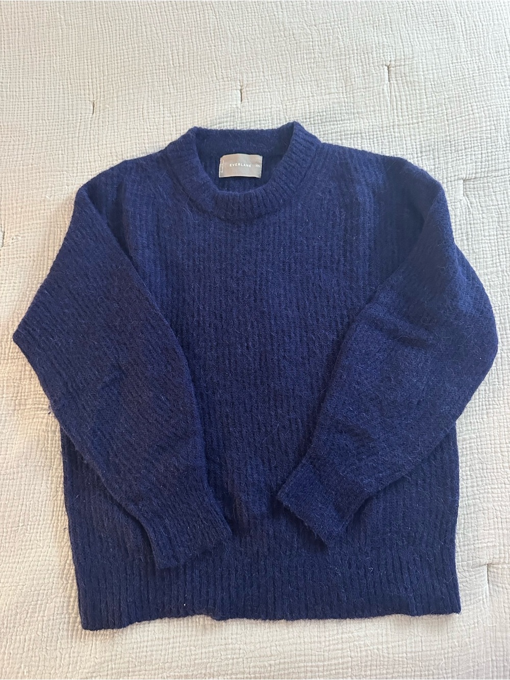 EVERLANE The oversized alpaca crew in Heather Cobalt - Blue Size XXS